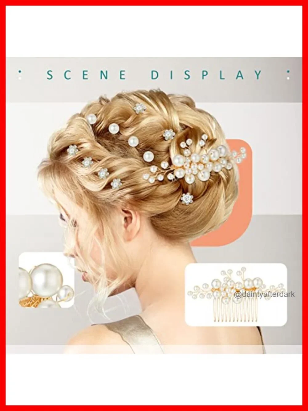 40 Piece Bridal Hair Accessories Set Pearl Rhinestone Hair Pins Combs